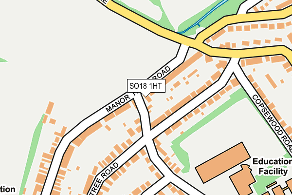 SO18 1HT map - OS OpenMap – Local (Ordnance Survey)