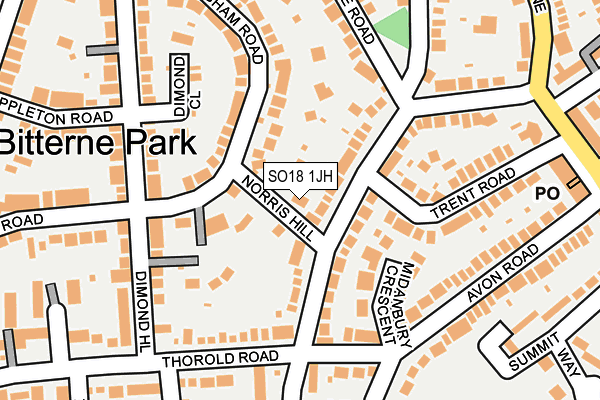 SO18 1JH map - OS OpenMap – Local (Ordnance Survey)