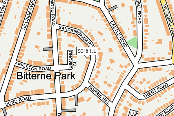 SO18 1JL map - OS OpenMap – Local (Ordnance Survey)