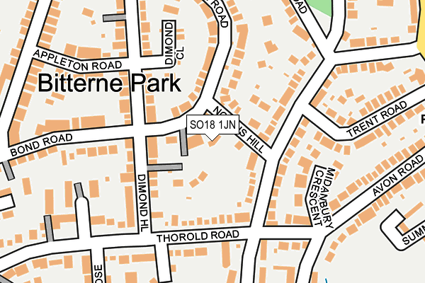 SO18 1JN map - OS OpenMap – Local (Ordnance Survey)