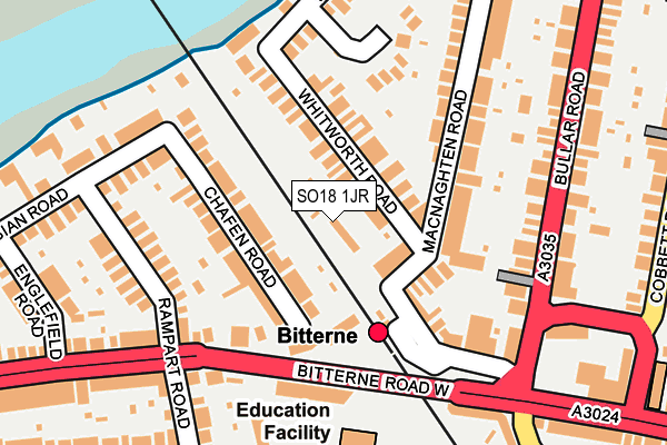 SO18 1JR map - OS OpenMap – Local (Ordnance Survey)