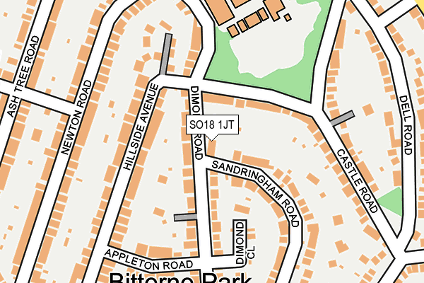 SO18 1JT map - OS OpenMap – Local (Ordnance Survey)