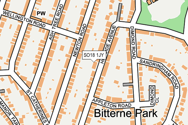 SO18 1JY map - OS OpenMap – Local (Ordnance Survey)