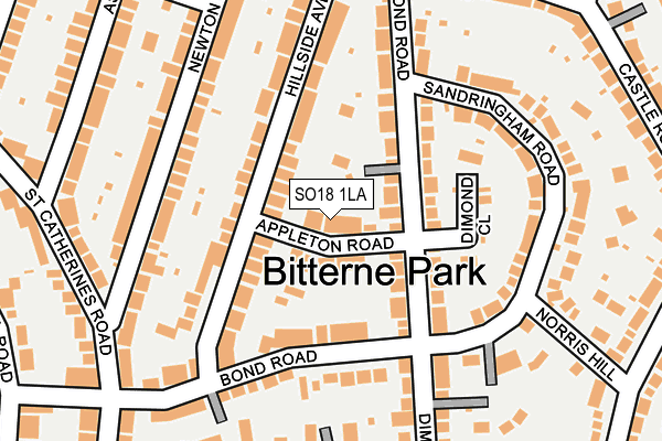 SO18 1LA map - OS OpenMap – Local (Ordnance Survey)