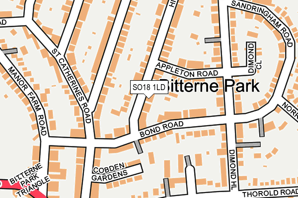 SO18 1LD map - OS OpenMap – Local (Ordnance Survey)