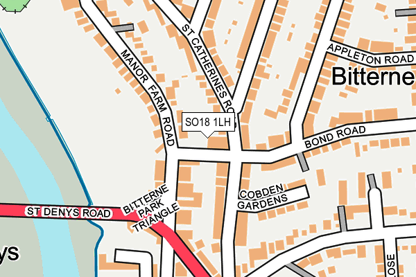 SO18 1LH map - OS OpenMap – Local (Ordnance Survey)