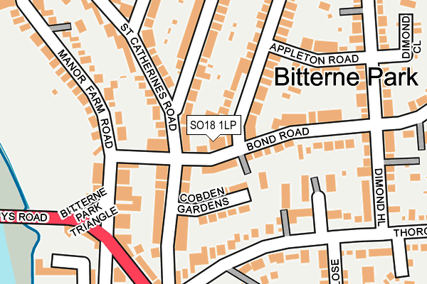 SO18 1LP map - OS OpenMap – Local (Ordnance Survey)