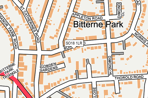 SO18 1LR map - OS OpenMap – Local (Ordnance Survey)