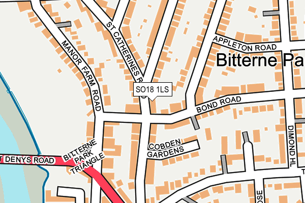 SO18 1LS map - OS OpenMap – Local (Ordnance Survey)