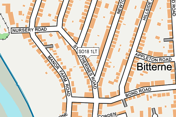 SO18 1LT map - OS OpenMap – Local (Ordnance Survey)