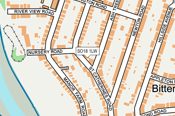 SO18 1LW map - OS OpenMap – Local (Ordnance Survey)