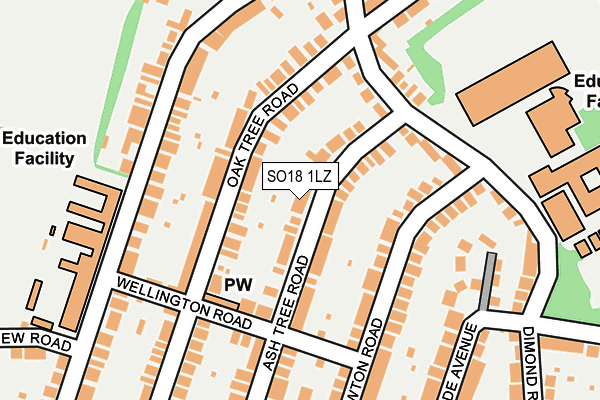 SO18 1LZ map - OS OpenMap – Local (Ordnance Survey)