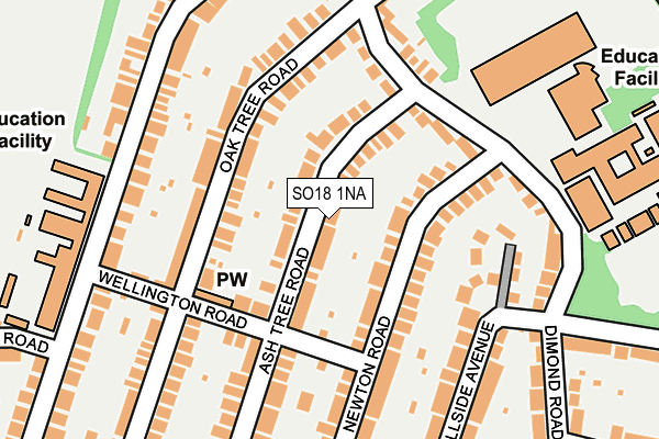 SO18 1NA map - OS OpenMap – Local (Ordnance Survey)