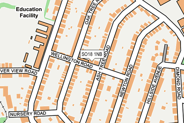 SO18 1NB map - OS OpenMap – Local (Ordnance Survey)