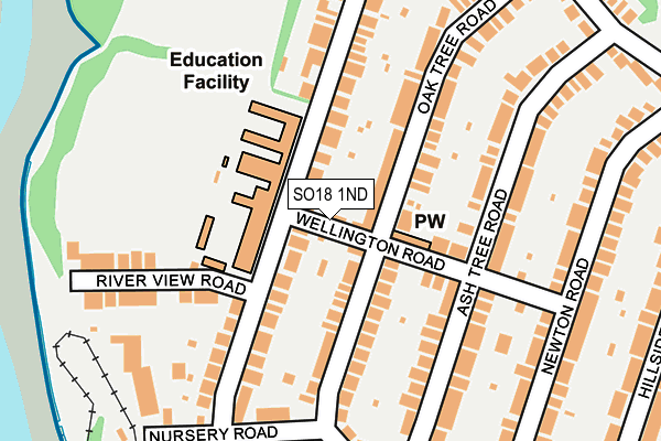 SO18 1ND map - OS OpenMap – Local (Ordnance Survey)