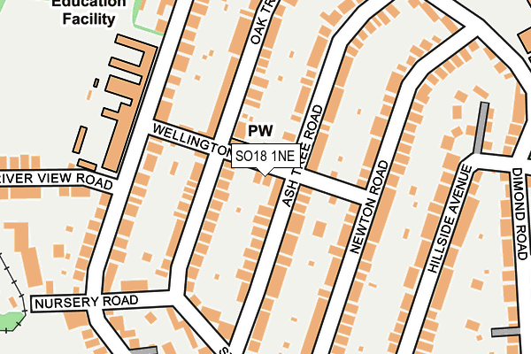 SO18 1NE map - OS OpenMap – Local (Ordnance Survey)