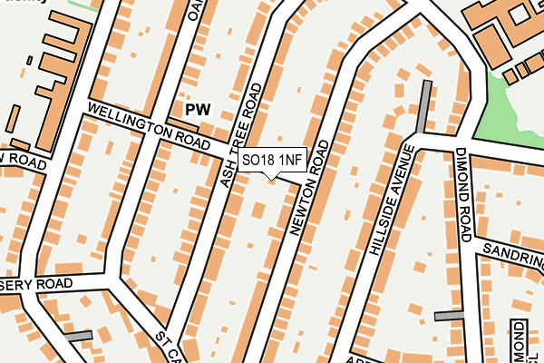 SO18 1NF map - OS OpenMap – Local (Ordnance Survey)