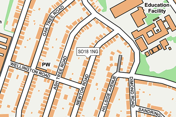 SO18 1NG map - OS OpenMap – Local (Ordnance Survey)