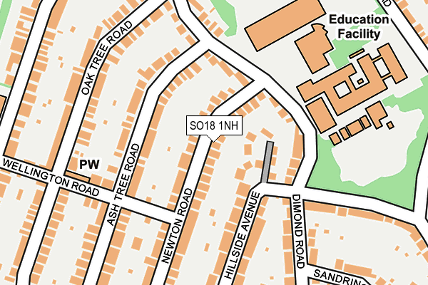 SO18 1NH map - OS OpenMap – Local (Ordnance Survey)