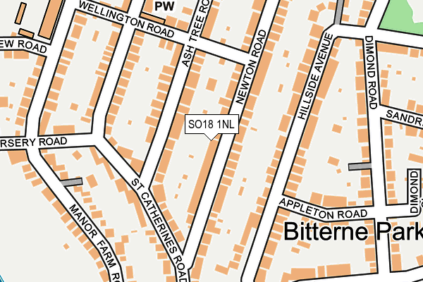 SO18 1NL map - OS OpenMap – Local (Ordnance Survey)