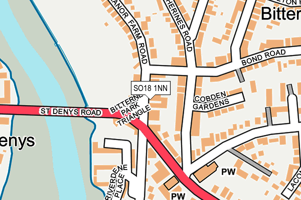 SO18 1NN map - OS OpenMap – Local (Ordnance Survey)