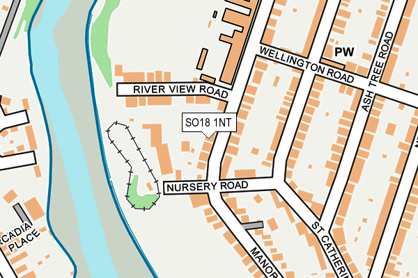 SO18 1NT map - OS OpenMap – Local (Ordnance Survey)