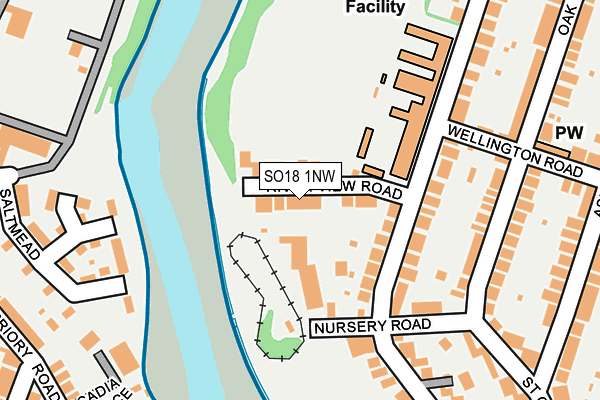 SO18 1NW map - OS OpenMap – Local (Ordnance Survey)