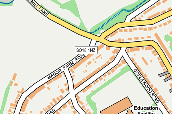 SO18 1NZ map - OS OpenMap – Local (Ordnance Survey)