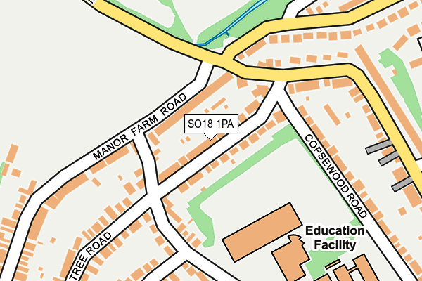 SO18 1PA map - OS OpenMap – Local (Ordnance Survey)