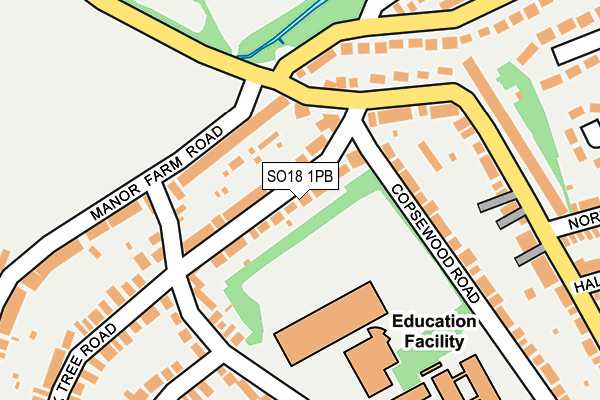 SO18 1PB map - OS OpenMap – Local (Ordnance Survey)