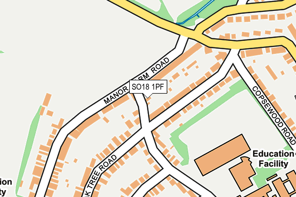 SO18 1PF map - OS OpenMap – Local (Ordnance Survey)