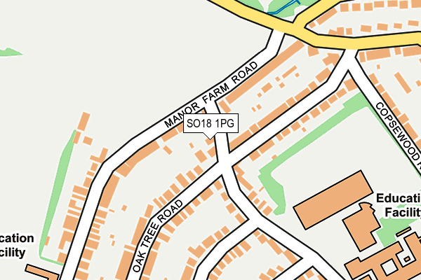 SO18 1PG map - OS OpenMap – Local (Ordnance Survey)