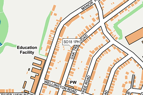 SO18 1PH map - OS OpenMap – Local (Ordnance Survey)