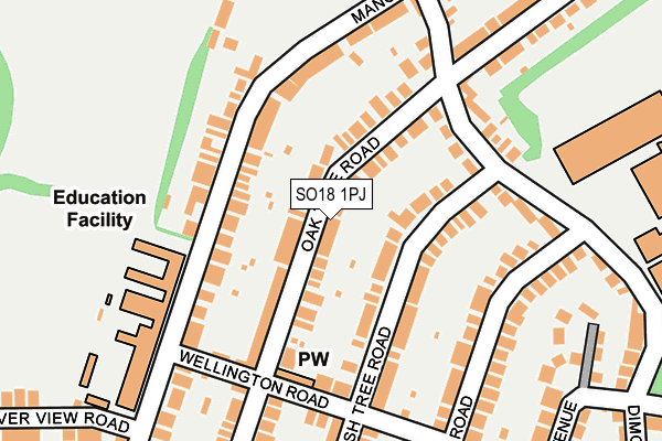 SO18 1PJ map - OS OpenMap – Local (Ordnance Survey)