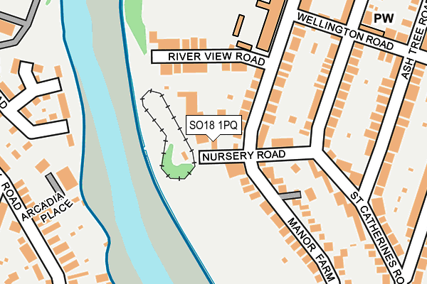 SO18 1PQ map - OS OpenMap – Local (Ordnance Survey)