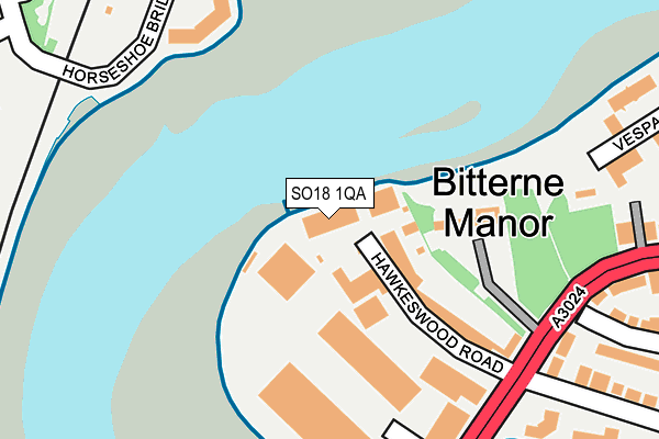 SO18 1QA map - OS OpenMap – Local (Ordnance Survey)
