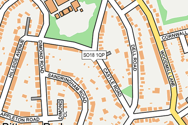 SO18 1QP map - OS OpenMap – Local (Ordnance Survey)