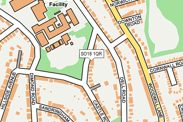 SO18 1QR map - OS OpenMap – Local (Ordnance Survey)