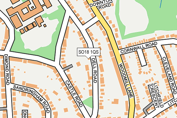SO18 1QS map - OS OpenMap – Local (Ordnance Survey)