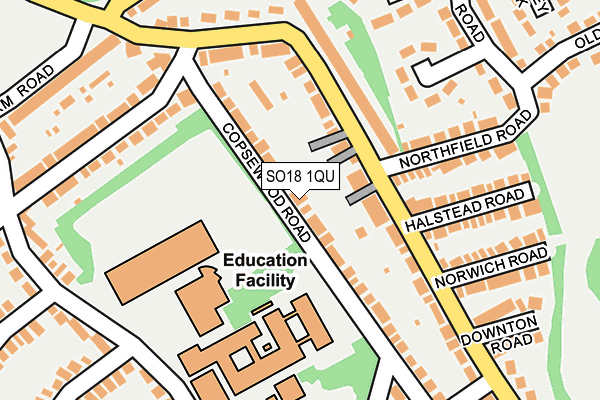 SO18 1QU map - OS OpenMap – Local (Ordnance Survey)