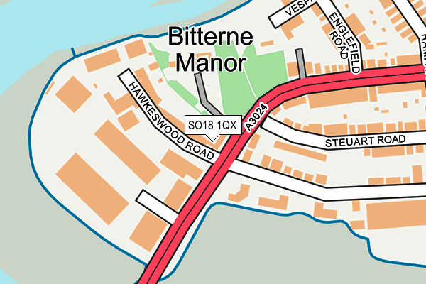 SO18 1QX map - OS OpenMap – Local (Ordnance Survey)