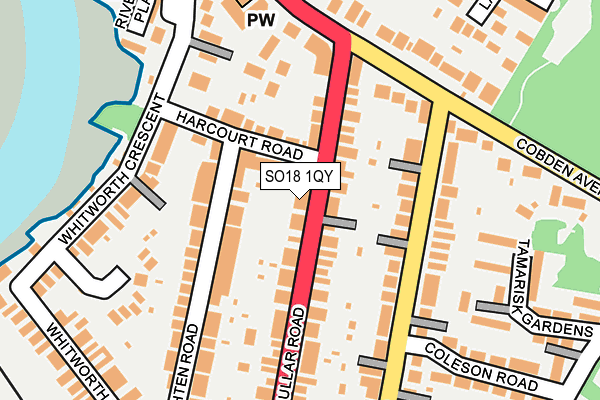 SO18 1QY map - OS OpenMap – Local (Ordnance Survey)