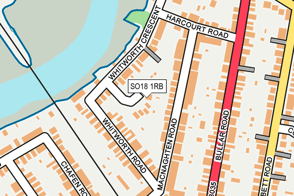 SO18 1RB map - OS OpenMap – Local (Ordnance Survey)