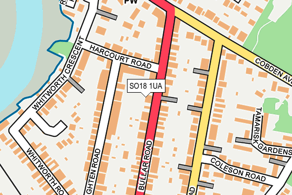 SO18 1UA map - OS OpenMap – Local (Ordnance Survey)
