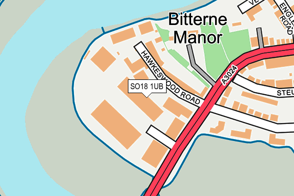 SO18 1UB map - OS OpenMap – Local (Ordnance Survey)