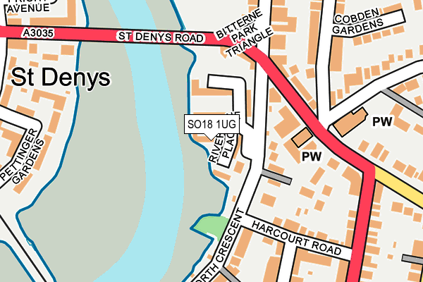 SO18 1UG map - OS OpenMap – Local (Ordnance Survey)