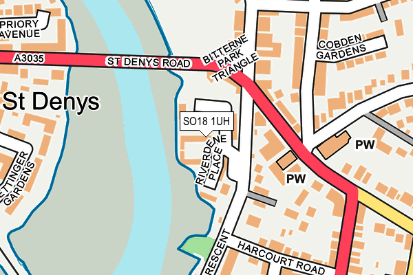 SO18 1UH map - OS OpenMap – Local (Ordnance Survey)