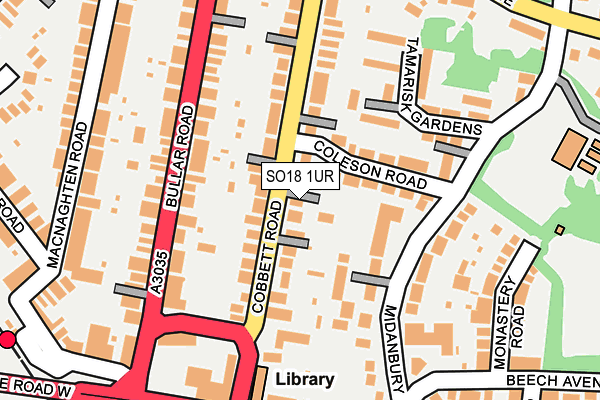 SO18 1UR map - OS OpenMap – Local (Ordnance Survey)