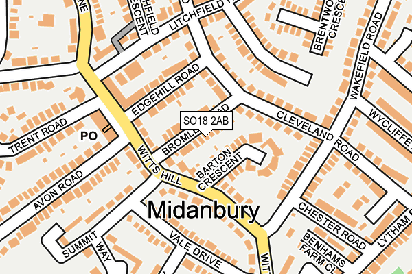 SO18 2AB map - OS OpenMap – Local (Ordnance Survey)