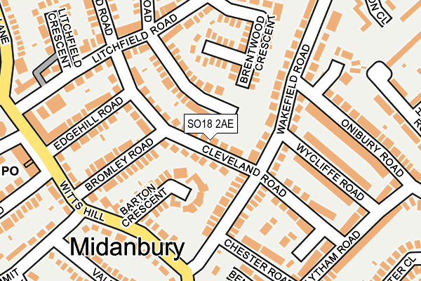 SO18 2AE map - OS OpenMap – Local (Ordnance Survey)